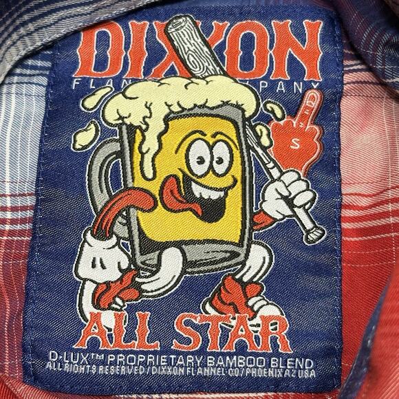 Dixxon Flannel Co All-Star Bamboo Short Sleeve Men’s Small Red White Blue Plaid - Picture 14 of 16